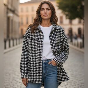 Ardene Black and White Houndstooth Blazer